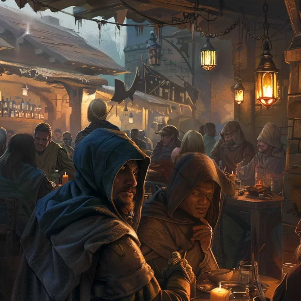 shady spies in a tavern